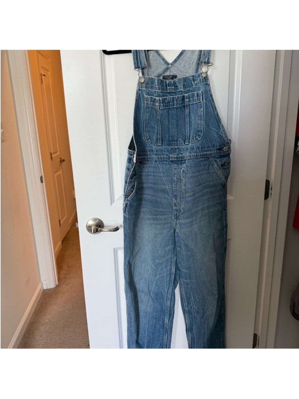 Abercrombie & Fitch Light Blue Denim Overalls